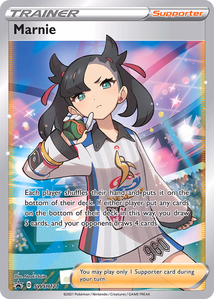 Marnie Pokemon card (SWSH121, SWSH Black Star Promos)