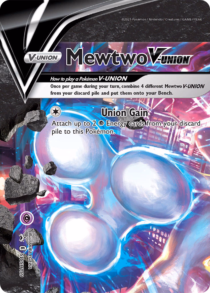 Mewtwo V-UNION Pokemon card (SWSH159, SWSH Black Star Promos)