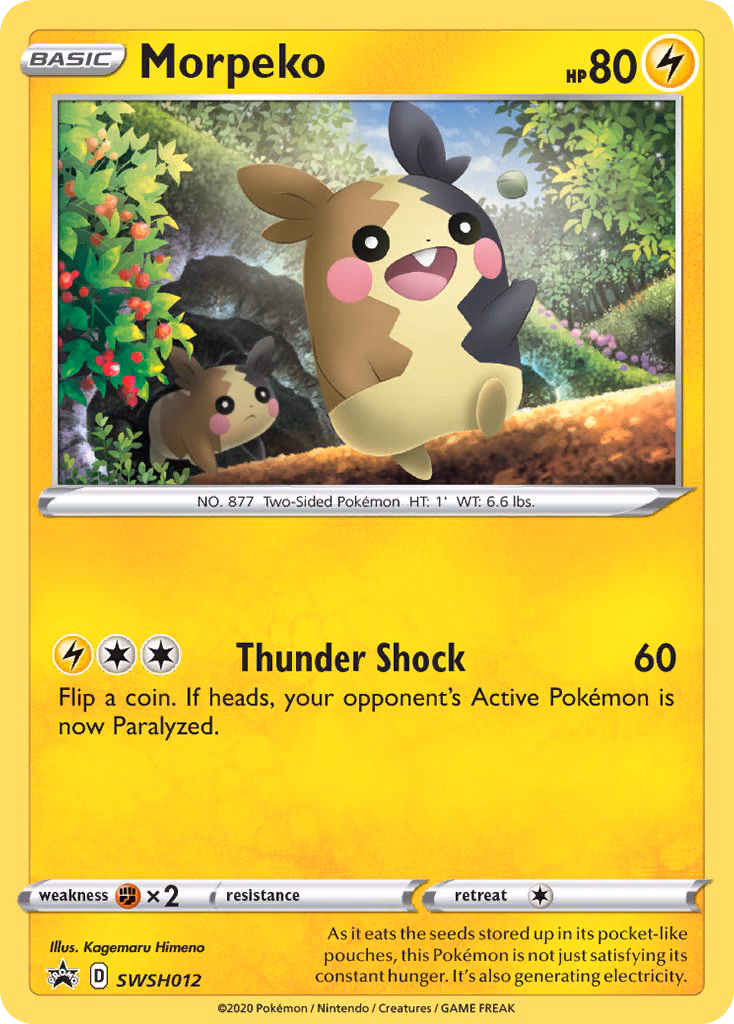 Morpeko Pokemon card (SWSH012, SWSH Black Star Promos)