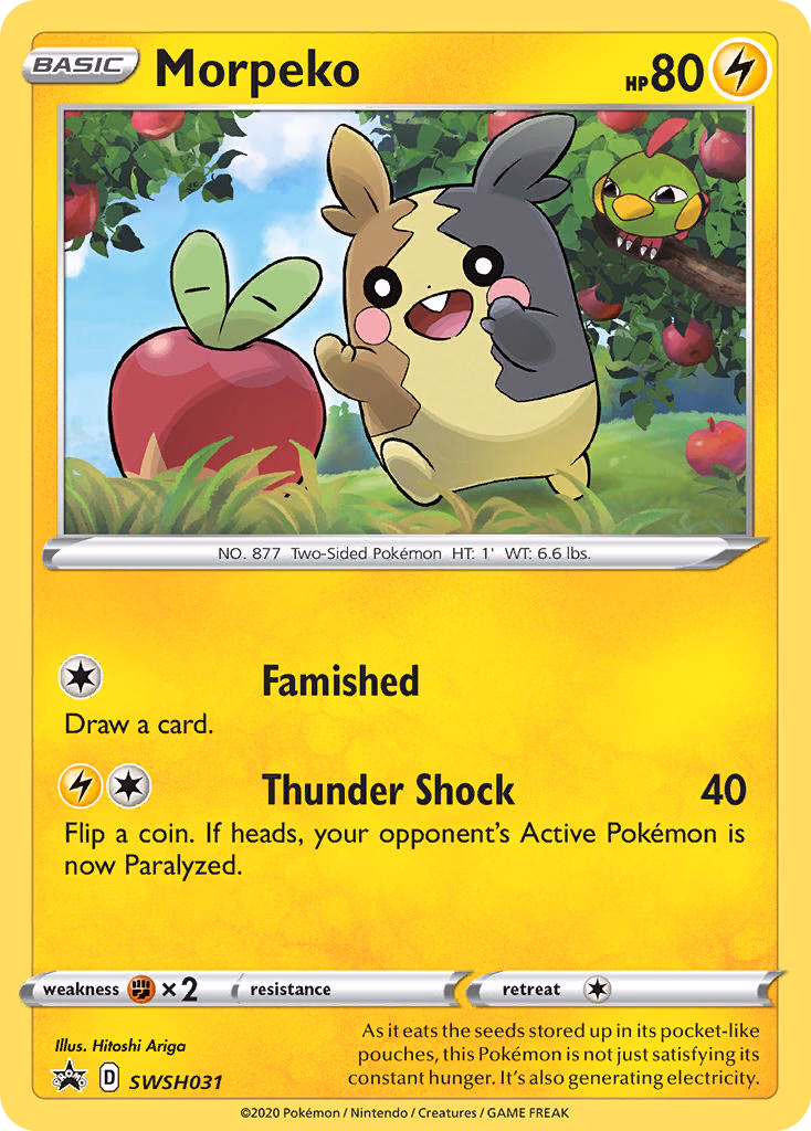 Morpeko Pokemon card (SWSH031, SWSH Black Star Promos)