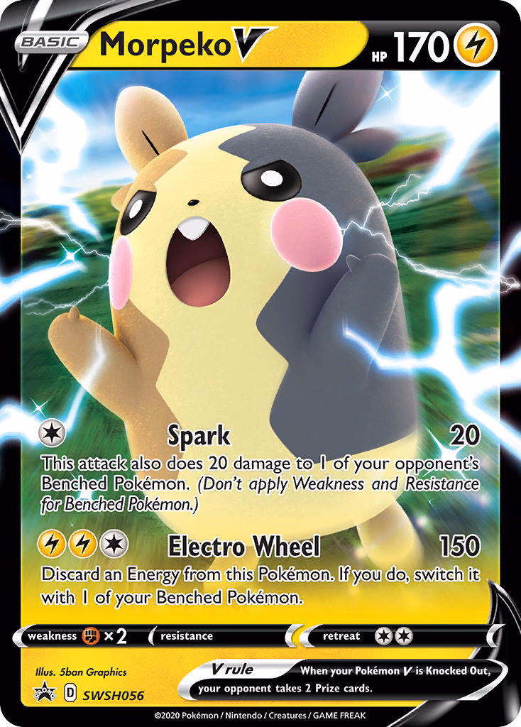 Morpeko V Pokemon card (SWSH056, SWSH Black Star Promos)