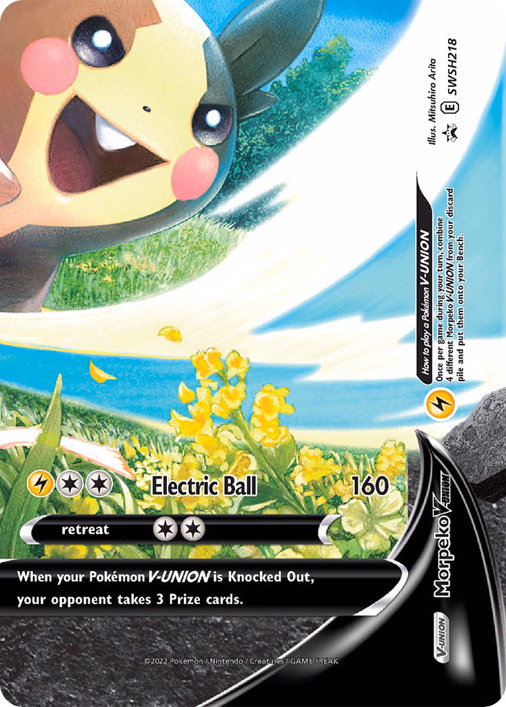 Morpeko V-UNION Pokemon card (SWSH218, SWSH Black Star Promos)