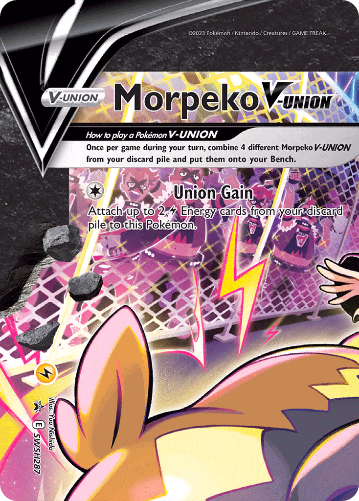 Morpeko V-UNION Pokemon card (SWSH287, SWSH Black Star Promos)