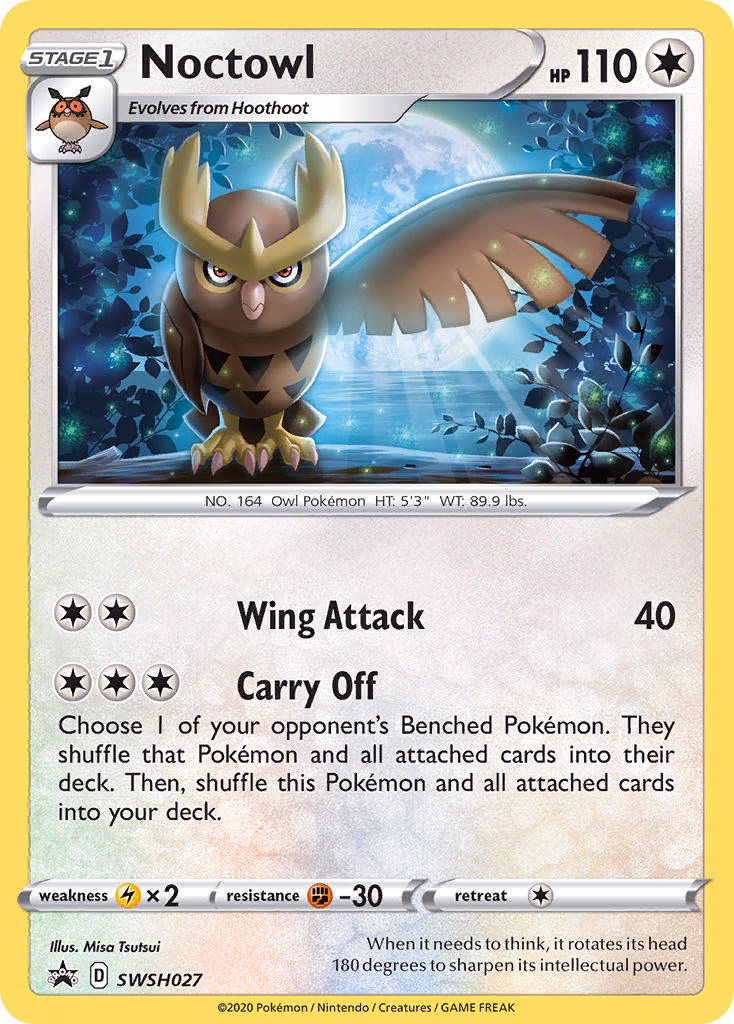 Noctowl Pokemon card (SWSH027, SWSH Black Star Promos)