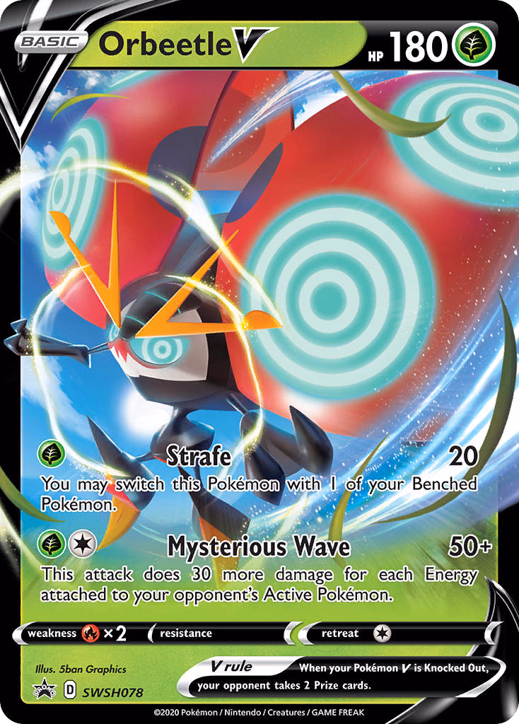 Orbeetle V Pokemon card (SWSH078, SWSH Black Star Promos)