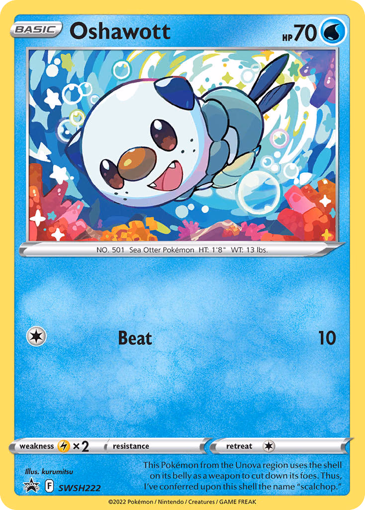 Oshawott Pokemon card (SWSH222, SWSH Black Star Promos)