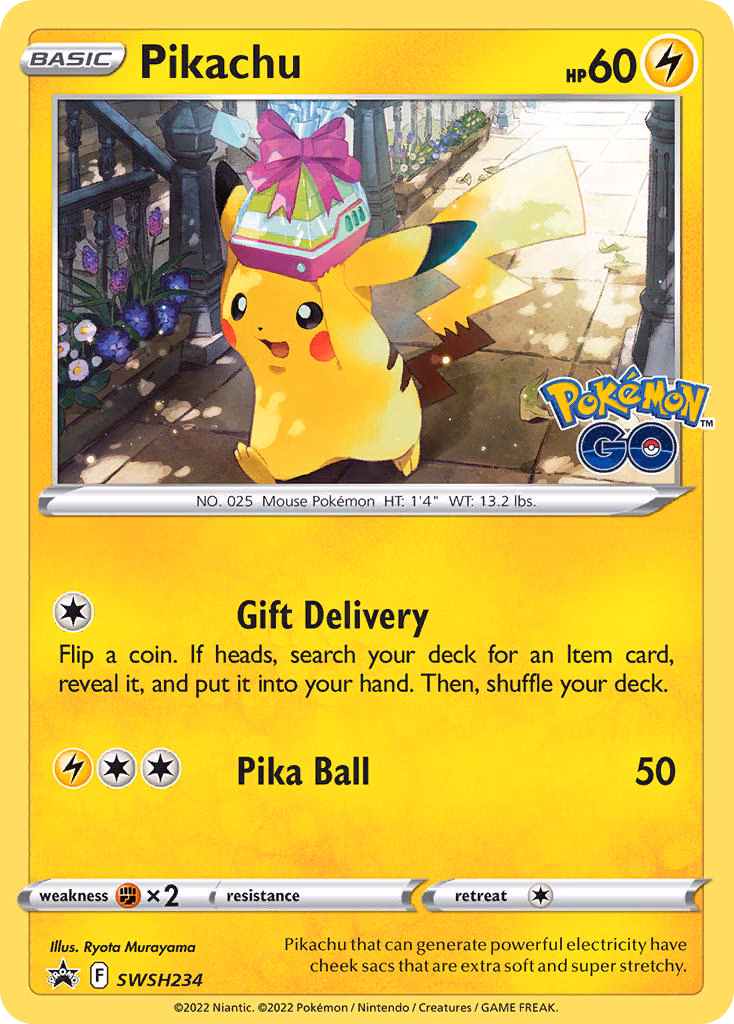 Pikachu Pokemon card (SWSH234, SWSH Black Star Promos)