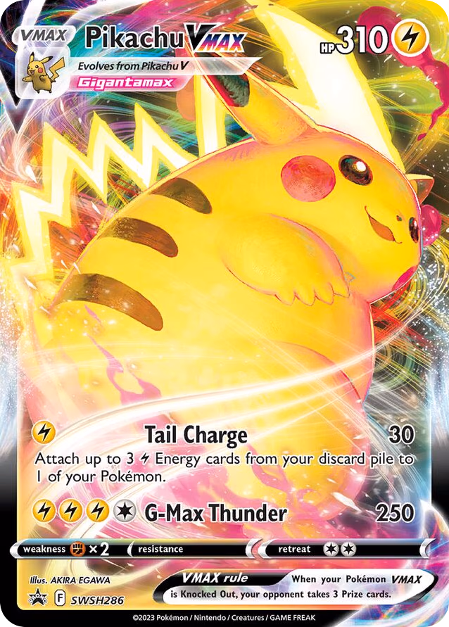 Pikachu VMAX Pokemon card (SWSH286, SWSH Black Star Promos)