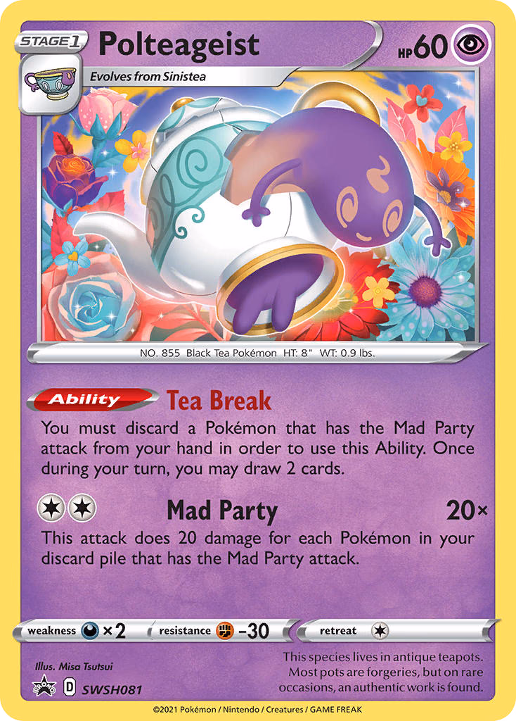 Polteageist Pokemon card (SWSH081, SWSH Black Star Promos)