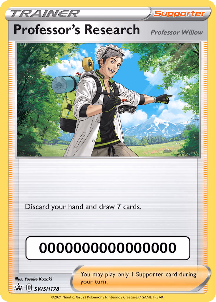 Professor's Research Pokemon card (SWSH178, SWSH Black Star Promos)