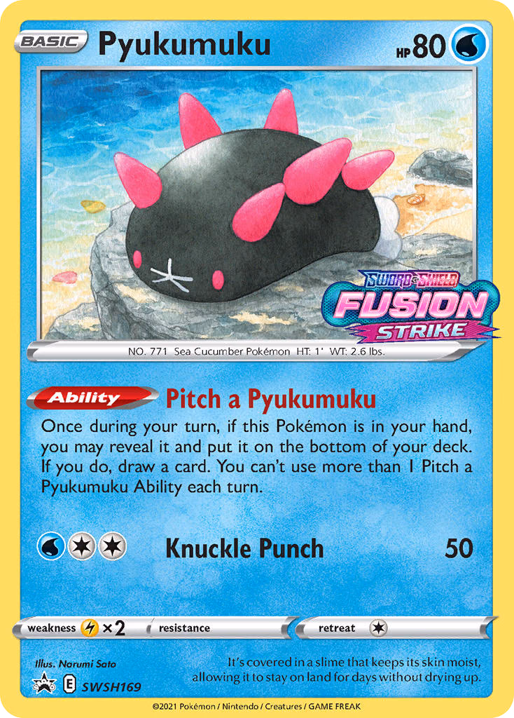 Pyukumuku Pokemon card (SWSH169, SWSH Black Star Promos)