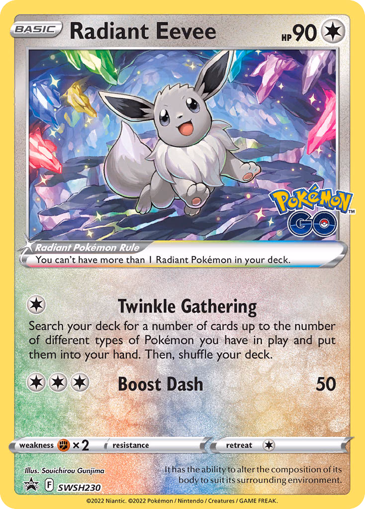 Radiant Eevee Pokemon card (SWSH230, SWSH Black Star Promos)