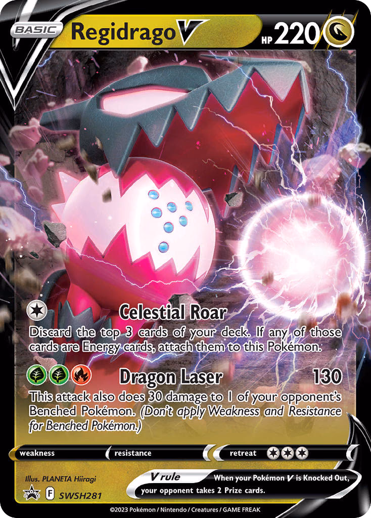 Regidrago V Pokemon card (SWSH281, SWSH Black Star Promos)