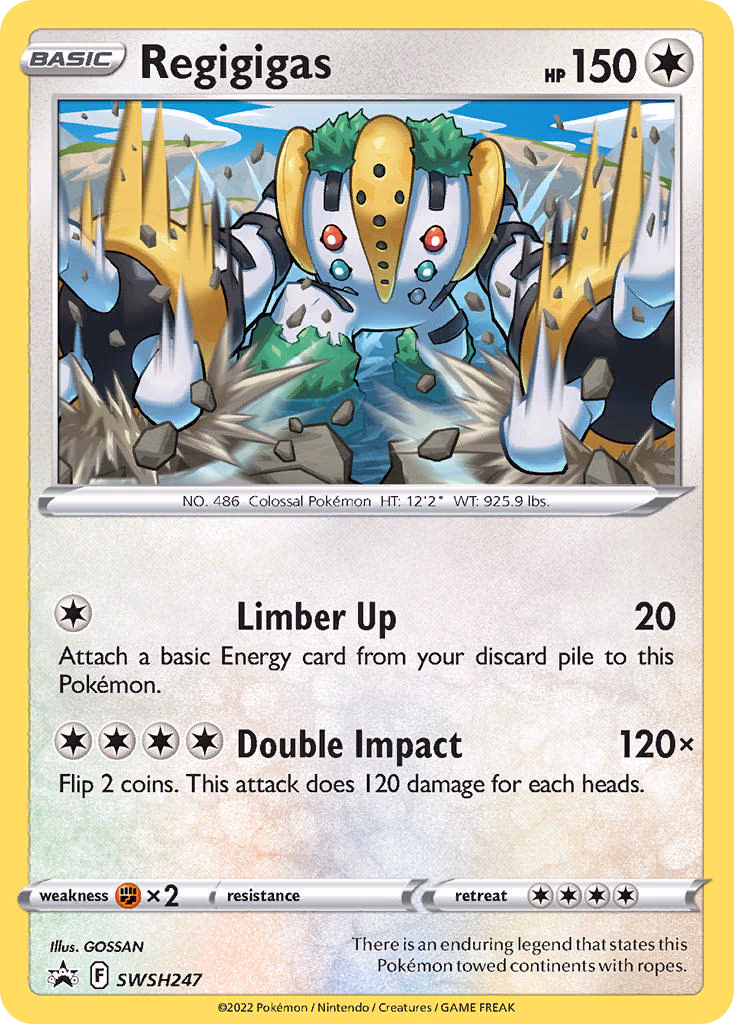 Regigigas Pokemon card (SWSH247, SWSH Black Star Promos)