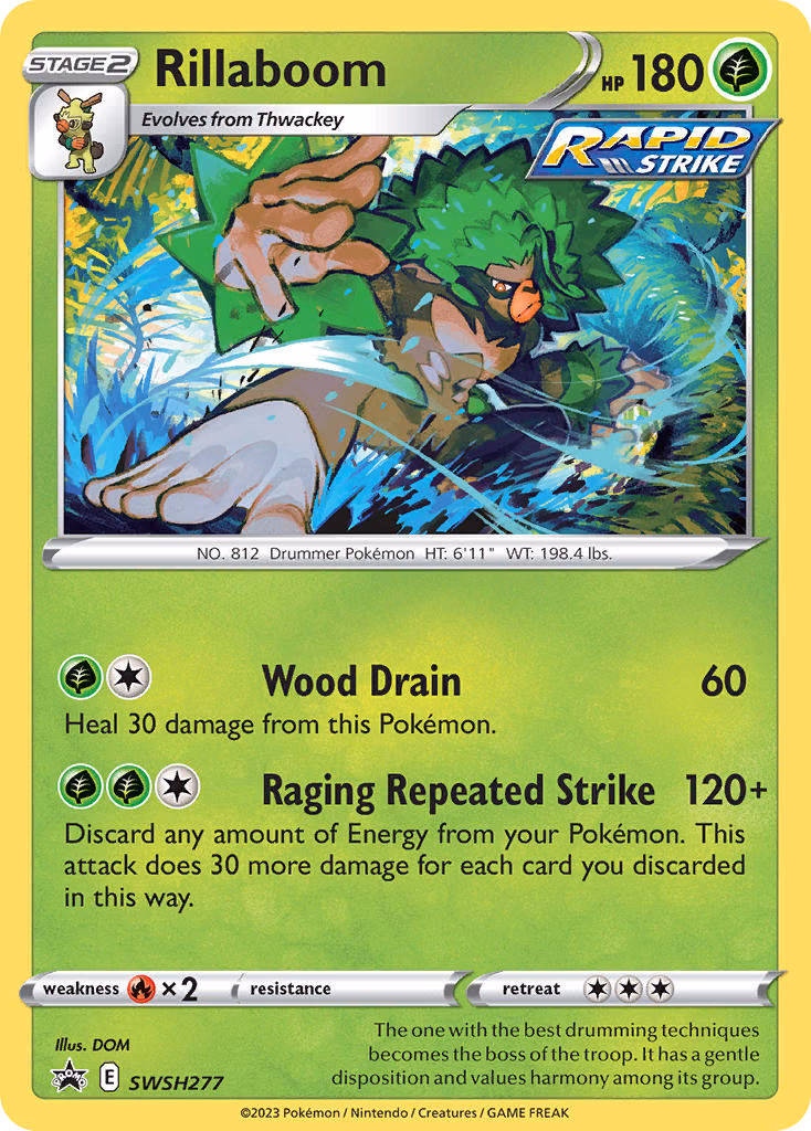 Rillaboom Pokemon card (SWSH277, SWSH Black Star Promos)