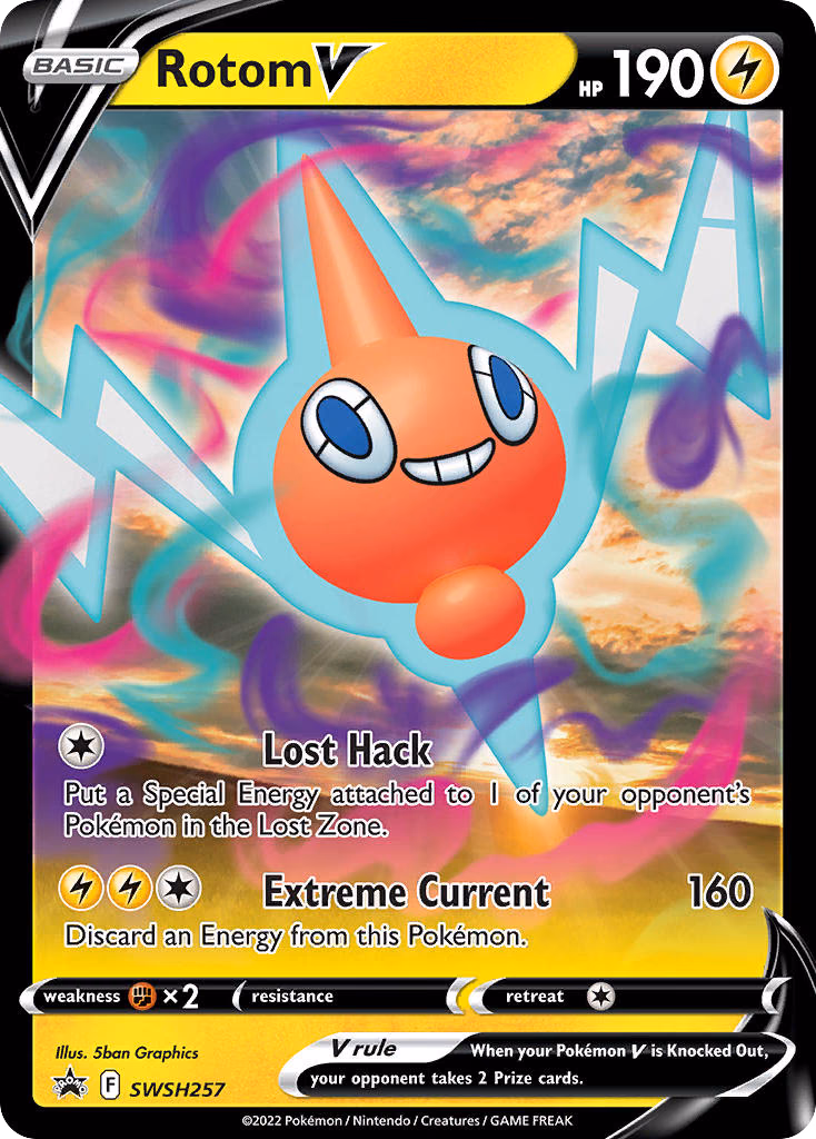 Rotom V Pokemon card (SWSH257, SWSH Black Star Promos)