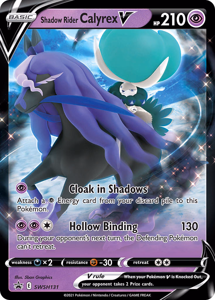Shadow Rider Calyrex V Pokemon card (SWSH131, SWSH Black Star Promos)
