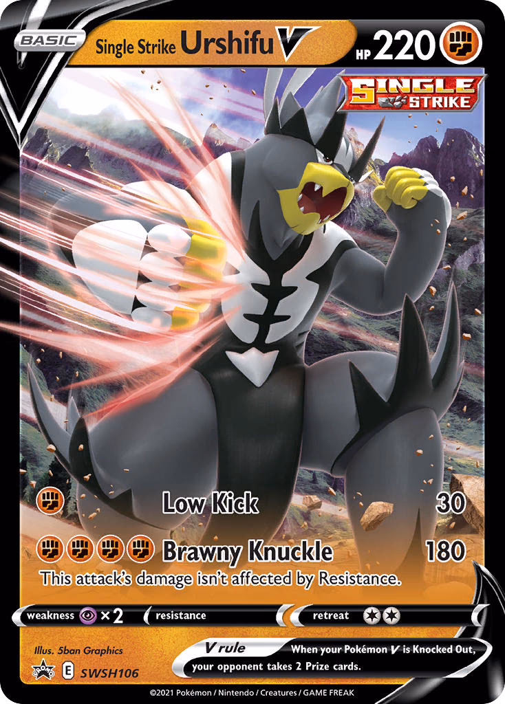 Single Strike Urshifu V Pokemon card (SWSH106, SWSH Black Star Promos)