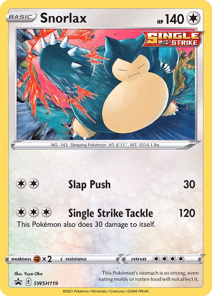Snorlax Pokemon card (SWSH119, SWSH Black Star Promos)