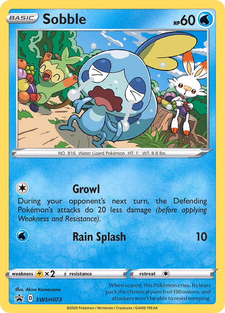 Sobble Pokemon card (SWSH073, SWSH Black Star Promos)