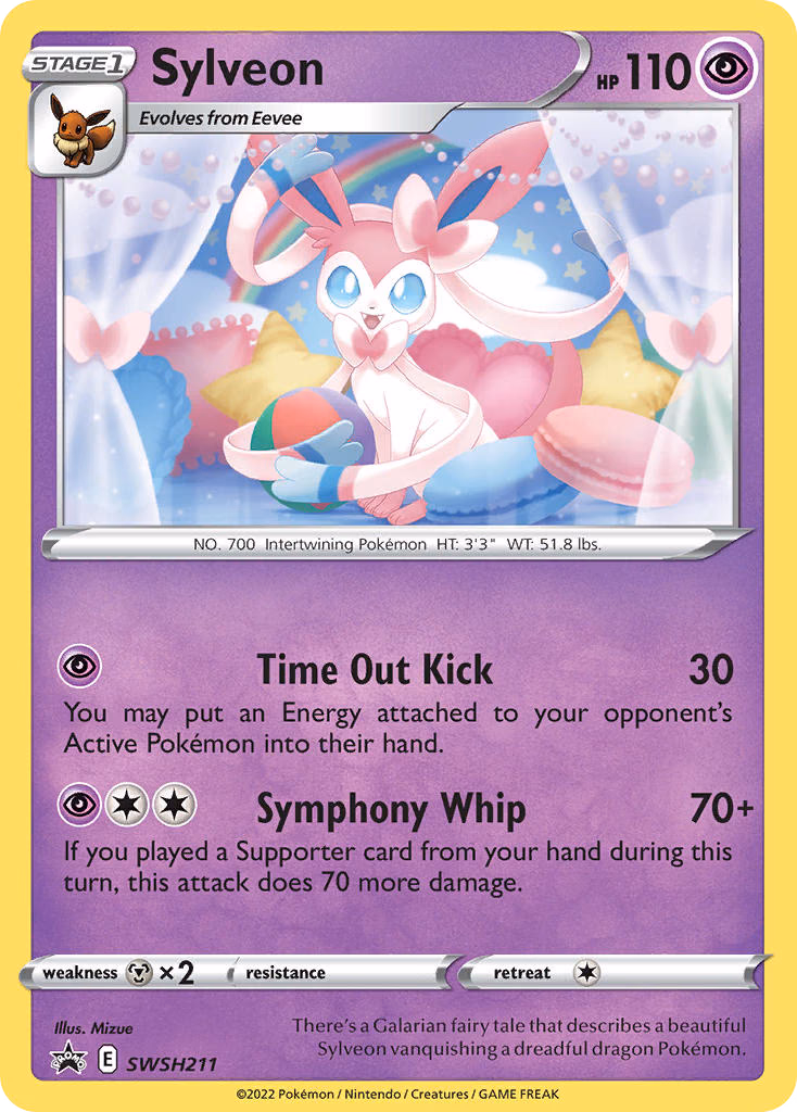 Sylveon Pokemon card (SWSH211, SWSH Black Star Promos)