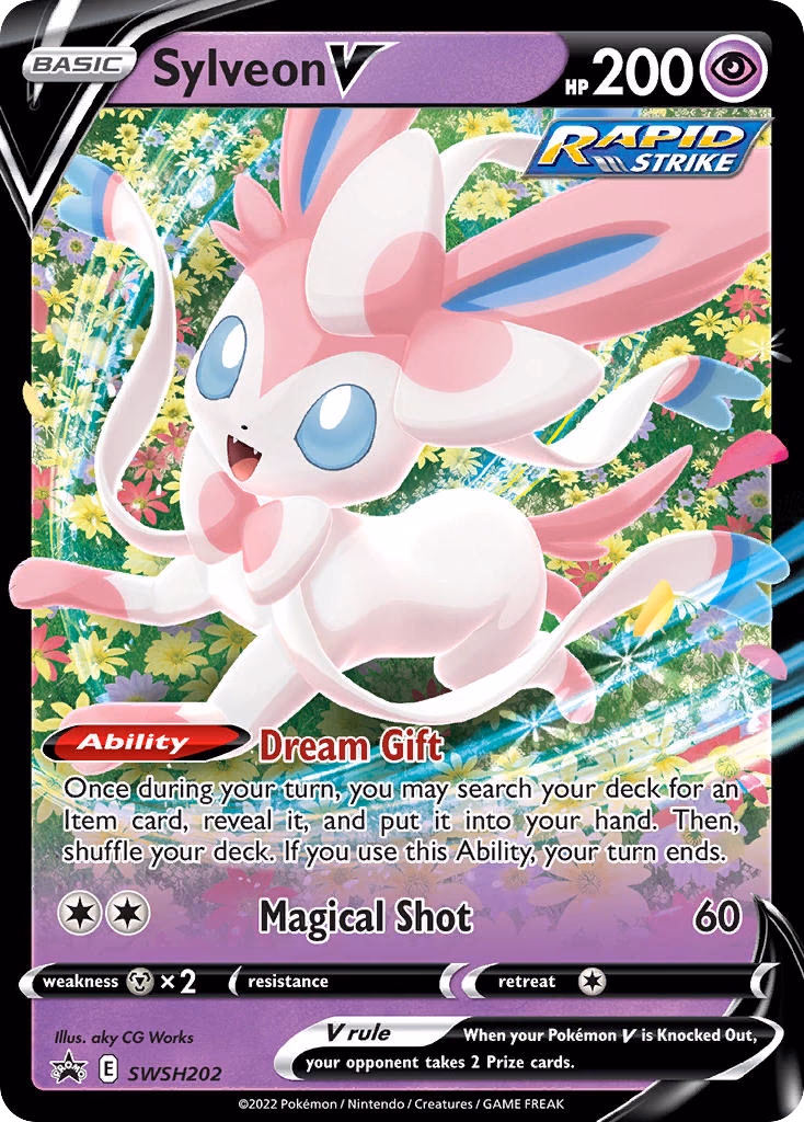 Sylveon V Pokemon card (SWSH202, SWSH Black Star Promos)