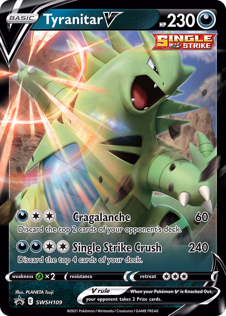 Tyranitar V Pokemon card (SWSH109, SWSH Black Star Promos)
