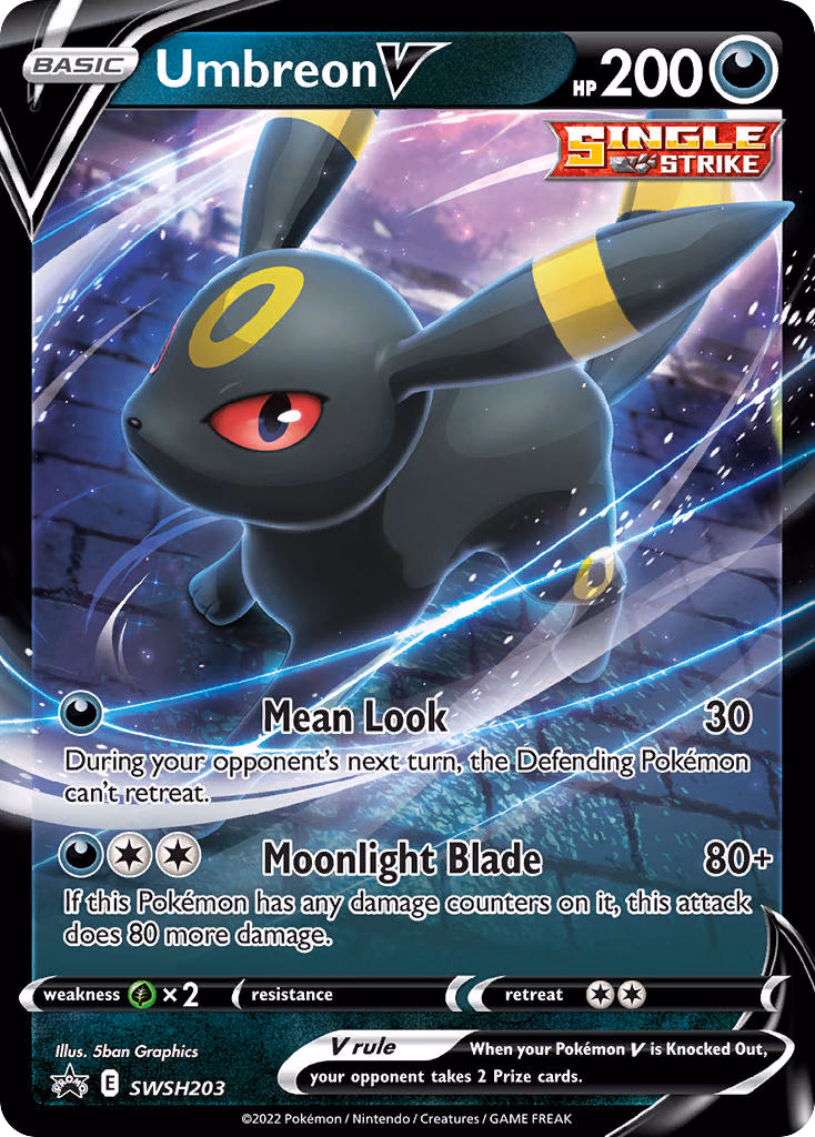 Umbreon V Pokemon card (SWSH203, SWSH Black Star Promos)