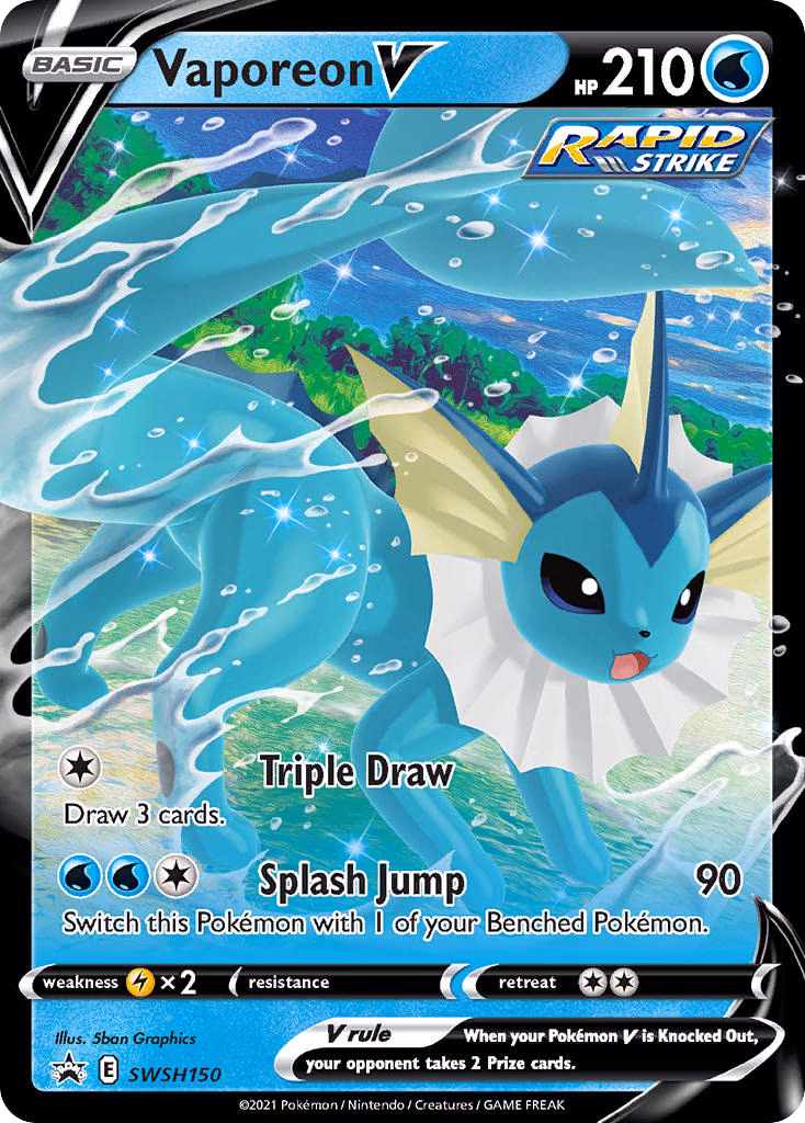 Vaporeon V Pokemon card (SWSH150, SWSH Black Star Promos)