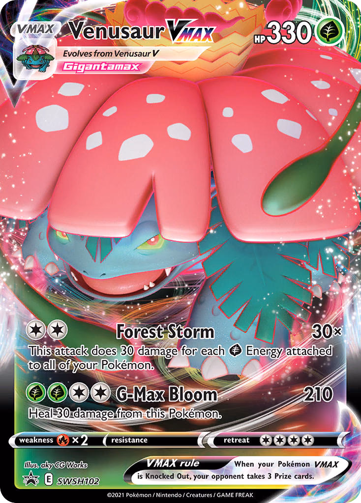 Venusaur VMAX Pokemon card (SWSH102, SWSH Black Star Promos)