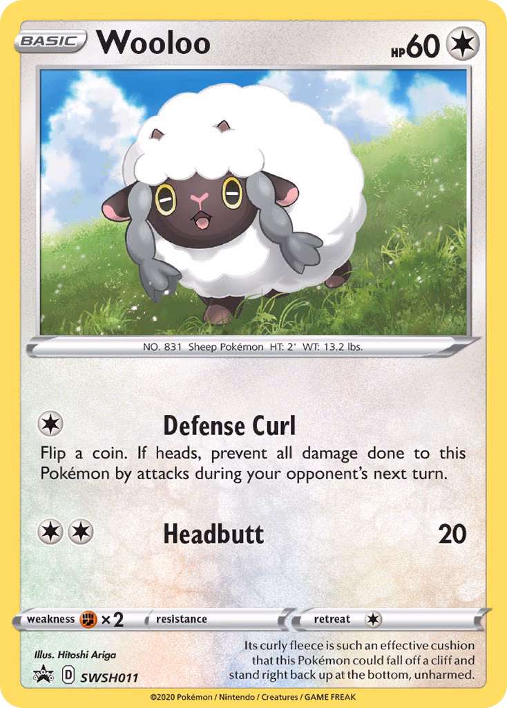 Wooloo Pokemon card (SWSH011, SWSH Black Star Promos)