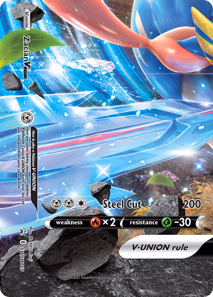 Zacian V-UNION Pokemon card (SWSH165, SWSH Black Star Promos)