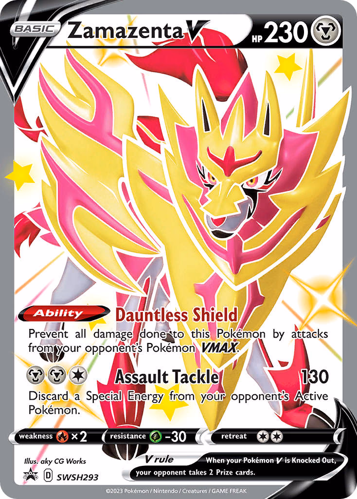 Zamazenta V Pokemon card (SWSH293, SWSH Black Star Promos)