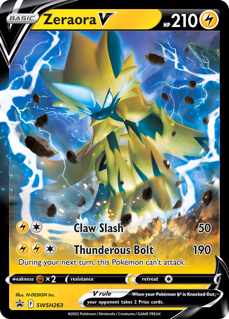 Zeraora V Pokemon card (SWSH263, SWSH Black Star Promos)