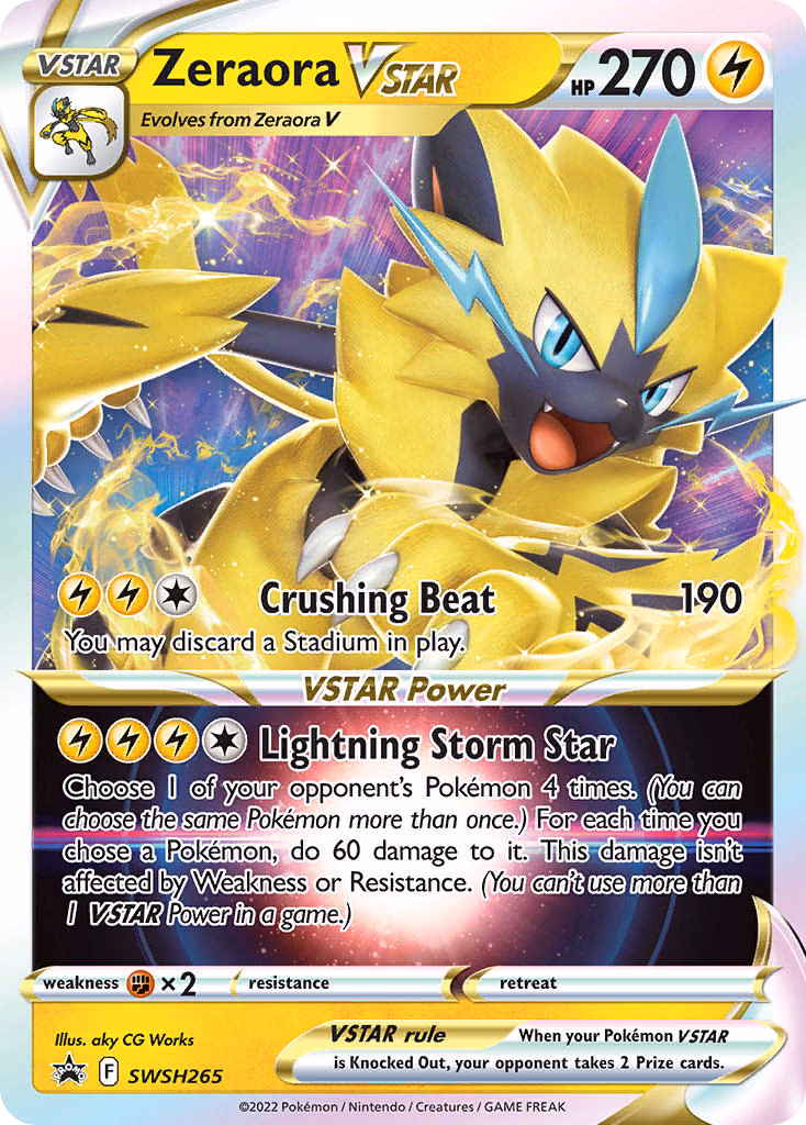 Zeraora VSTAR Pokemon card (SWSH265, SWSH Black Star Promos)