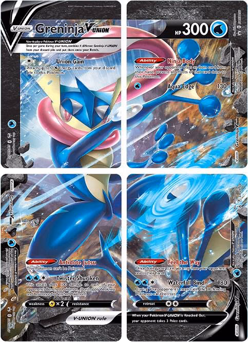Pokemon SWSH Black Star Promos Greninja V-UNION [Set of 4]