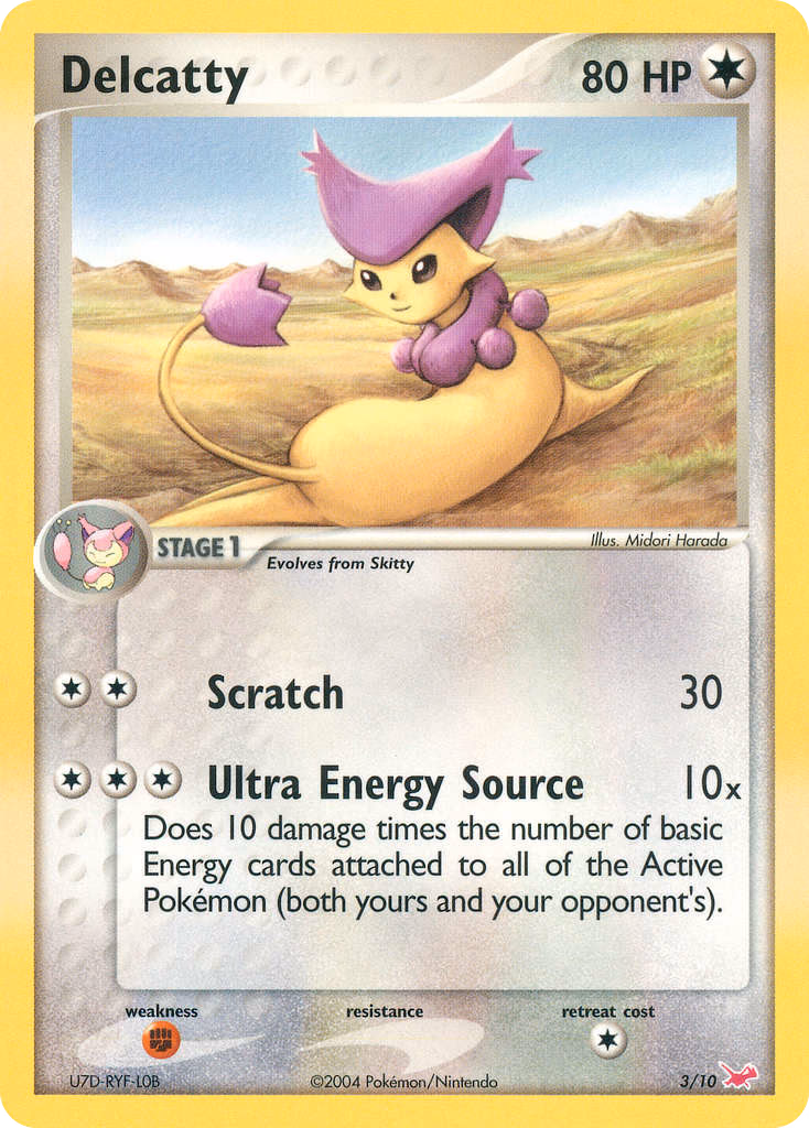 Delcatty Pokemon card (3/10, EX Trainer Kit Latias)