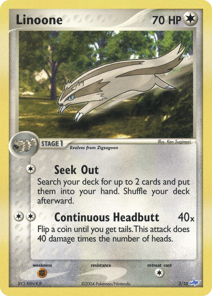 Linoone Pokemon card (3/10, EX Trainer Kit Latios)