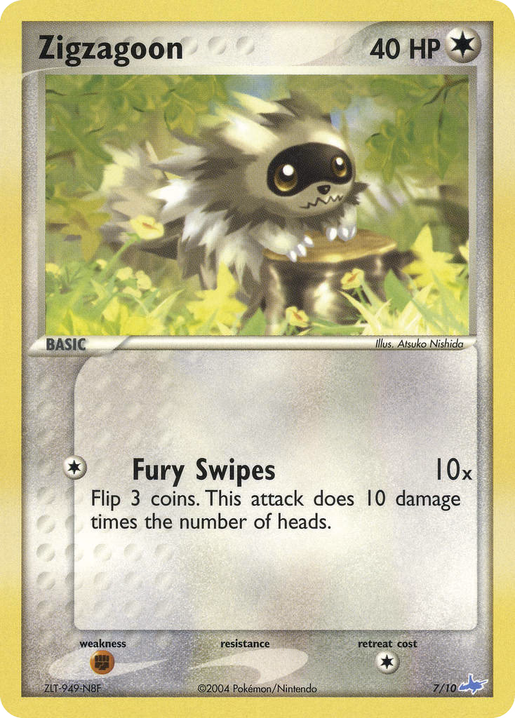 Zigzagoon Pokemon card (7/10, EX Trainer Kit Latios)
