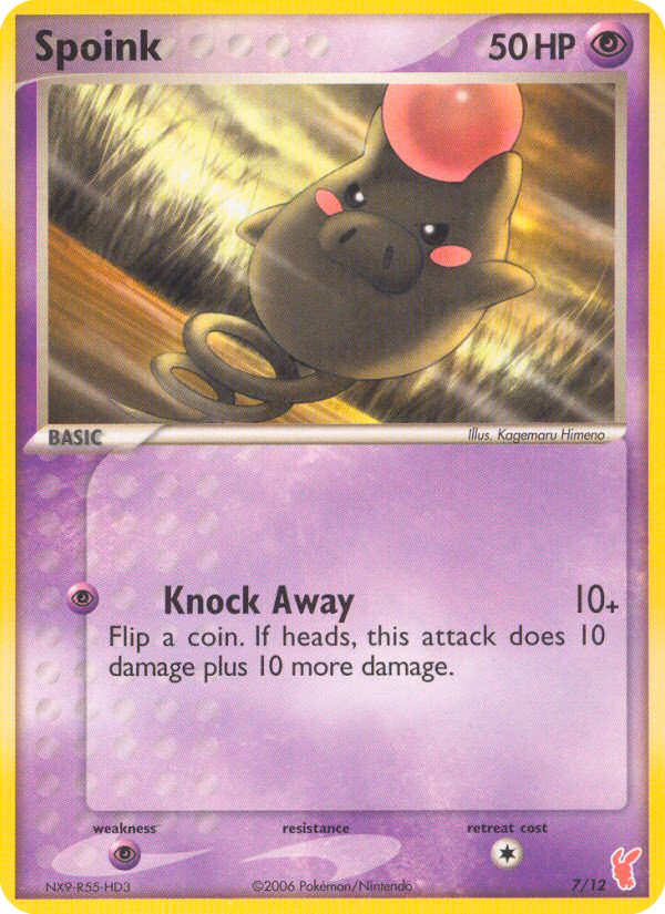 Spoink Pokemon card (7/12, EX Trainer Kit 2 Plusle)