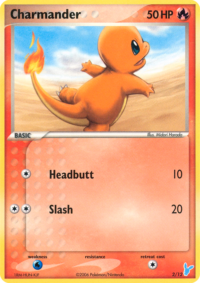 Charmander Pokemon card (2/12, EX Trainer Kit 2 Minun)