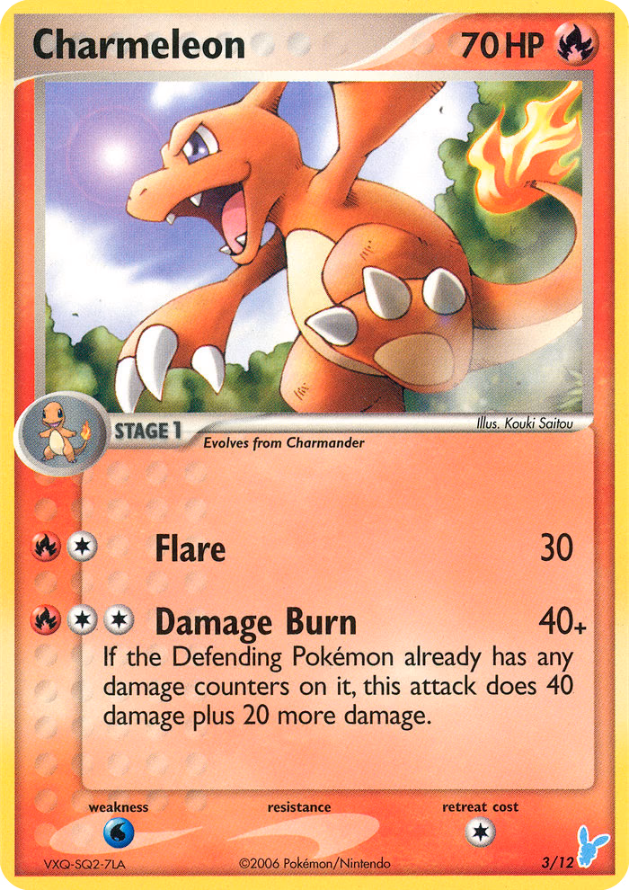 Charmeleon Pokemon card (3/12, EX Trainer Kit 2 Minun)
