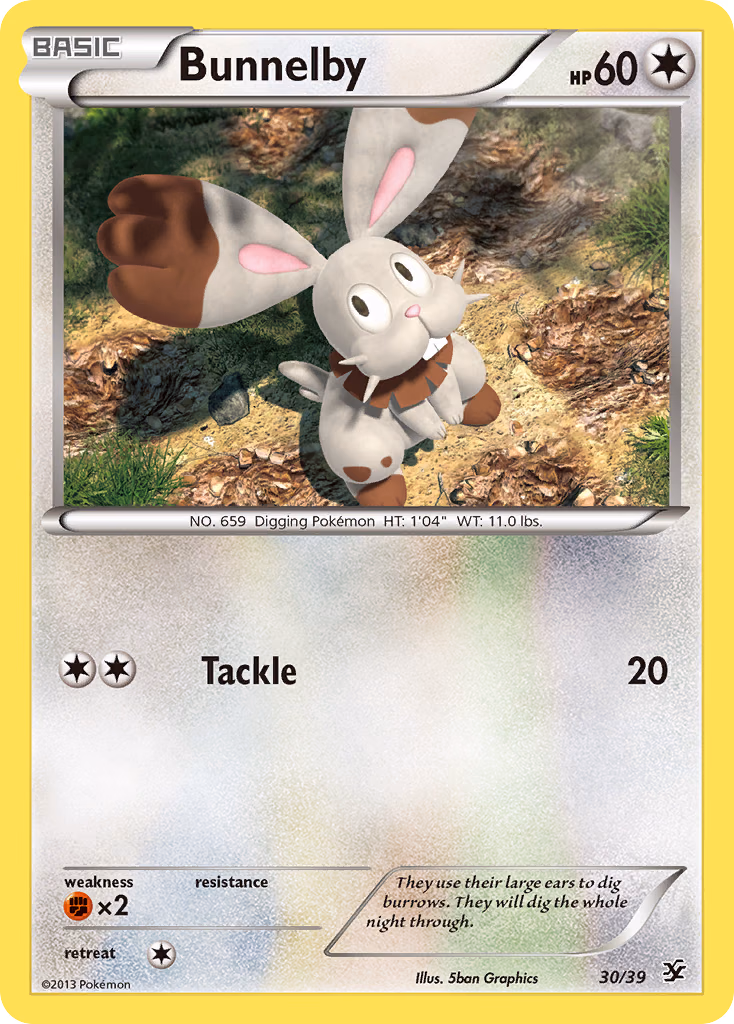 Bunnelby Pokemon card (30/39, Kalos Starter Set)