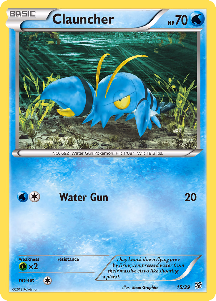 Clauncher Pokemon card (15/39, Kalos Starter Set)
