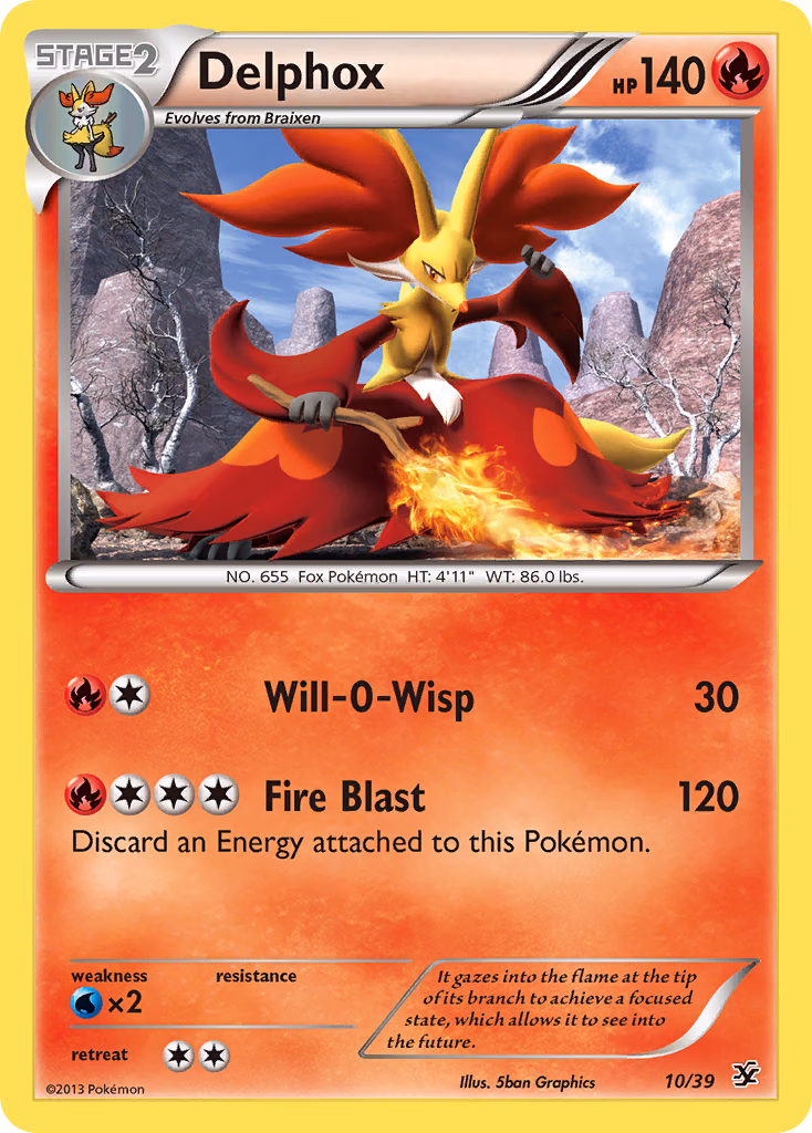 Delphox Pokemon card (10/39, Kalos Starter Set)
