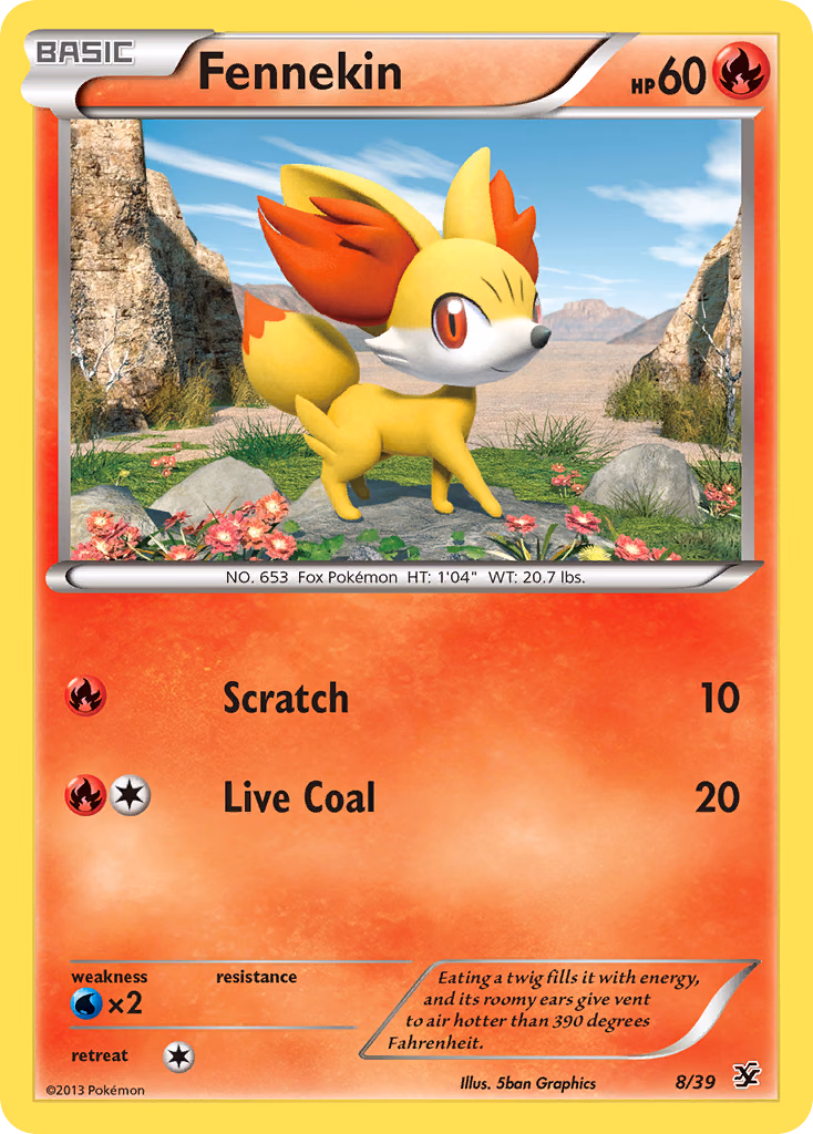 Fennekin Pokemon card (8/39, Kalos Starter Set)