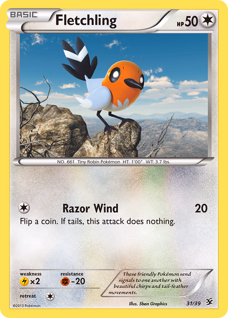 Fletchling Pokemon card (31/39, Kalos Starter Set)