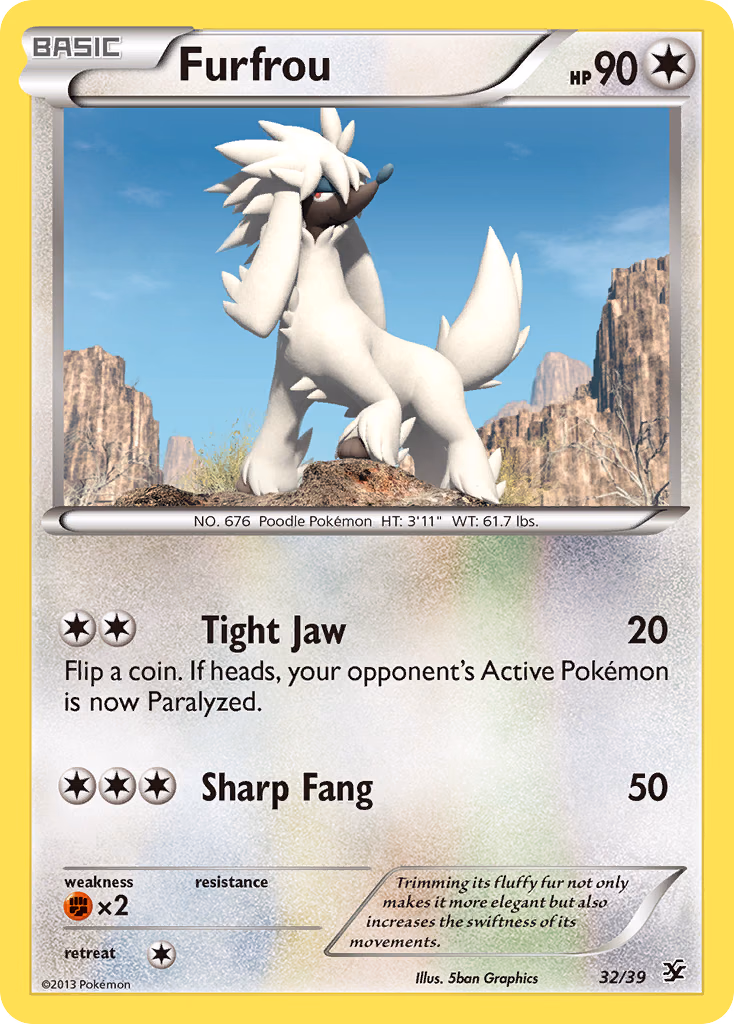 Furfrou Pokemon card (32/39, Kalos Starter Set)