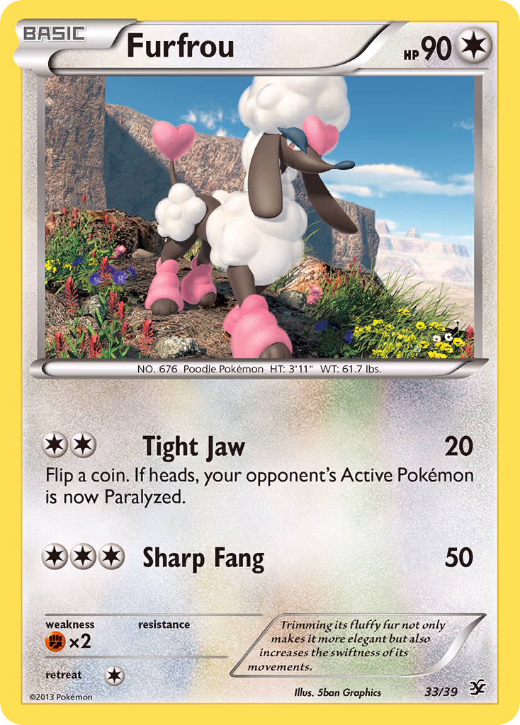 Furfrou Pokemon card (33/39, Kalos Starter Set)
