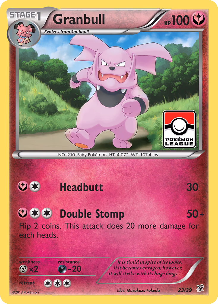 Granbull Pokemon card (23/39, Kalos Starter Set)